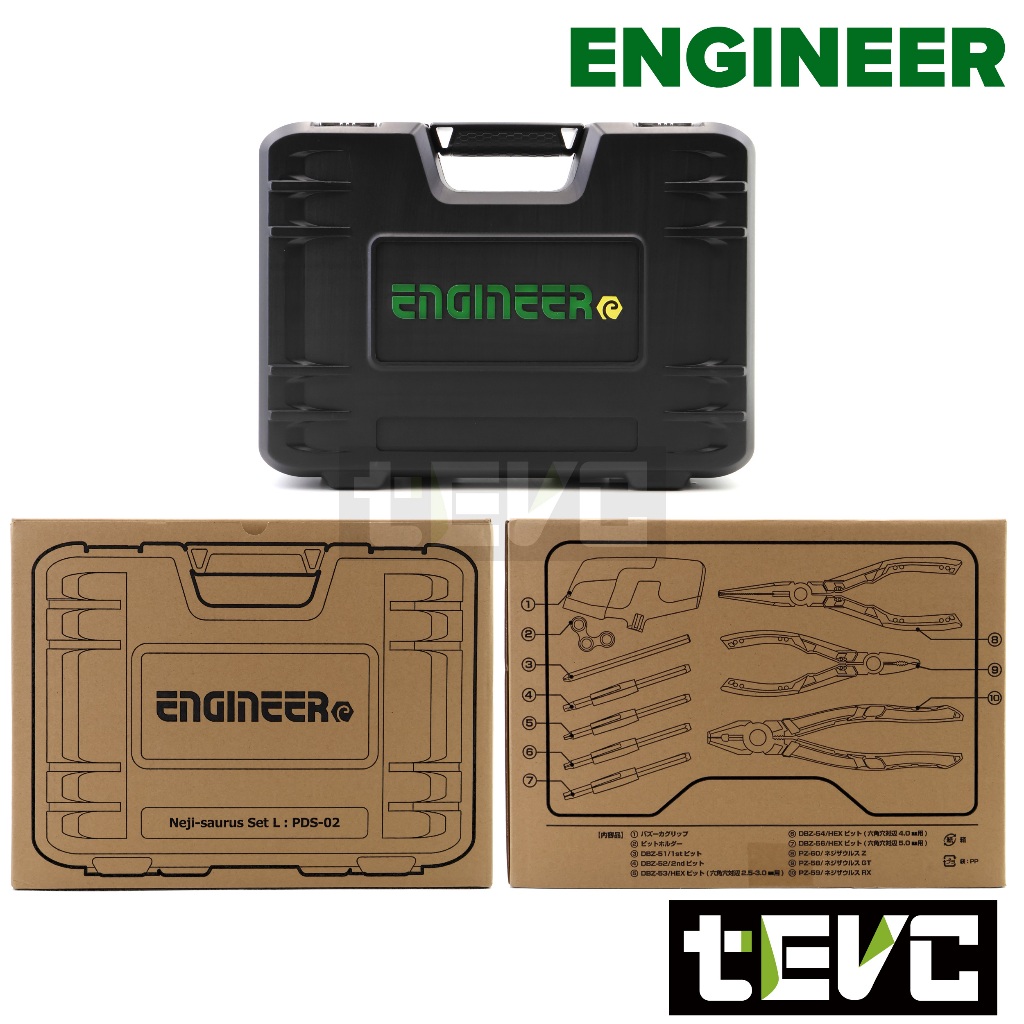 <tevc>現貨商品 日本 ENGINEER PDS-02 暴龍鉗 精裝版 崩牙 開花 滑牙 變形 螺絲 十件式工具組, , large