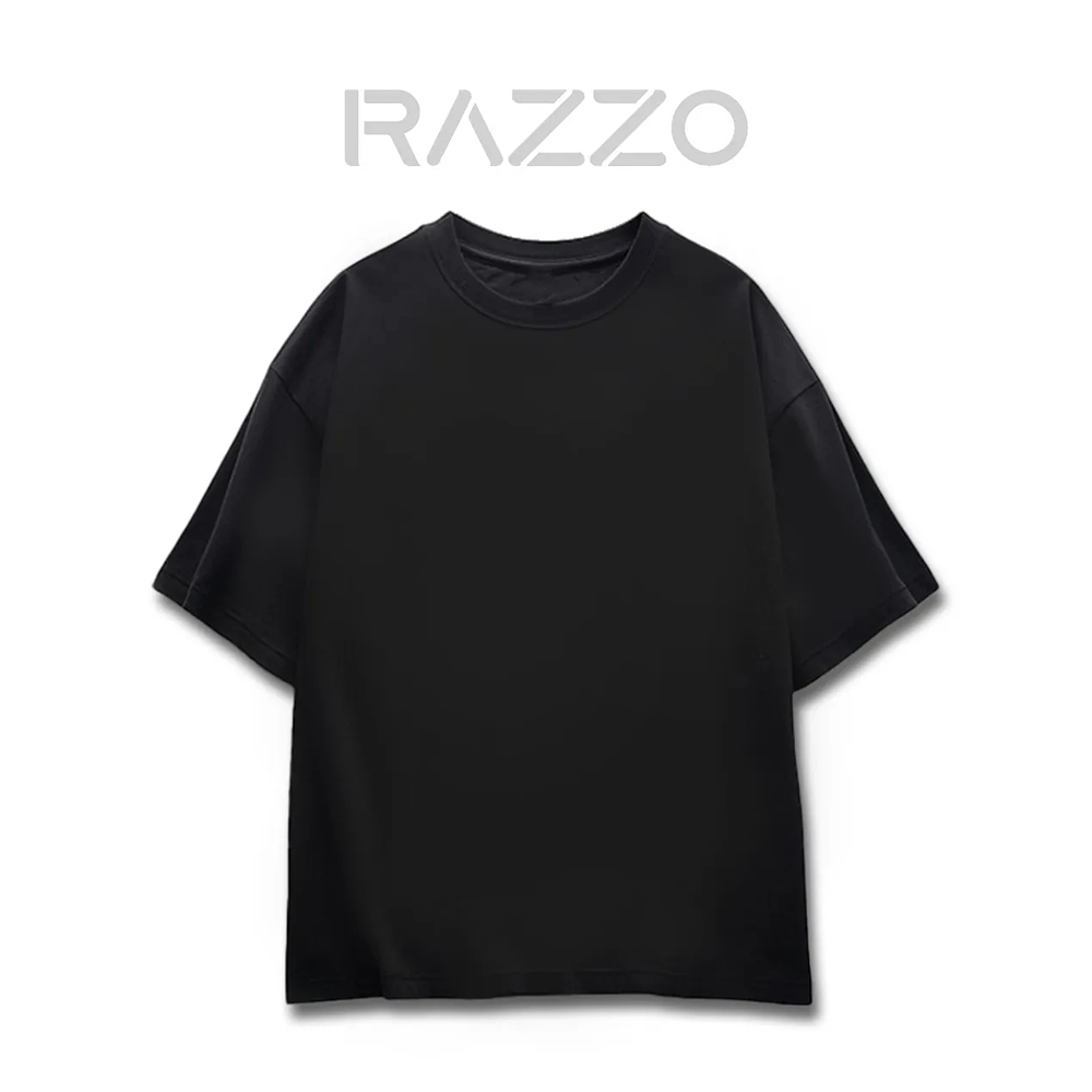 【RAZZO】美國機能舒適防汙T(落肩款)-黑/L, , large