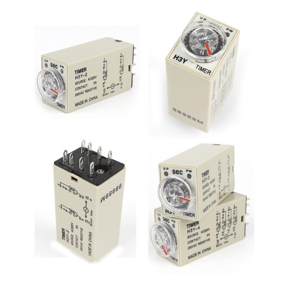 Time relay, 8 pins, 2 open, 2 closed, DC 24V, -0, -10 minutes, , large