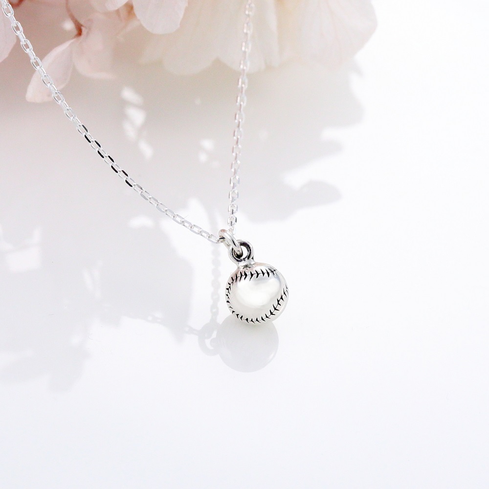 【Angel & Me】Baseball sport s925 sterling silver necklace Birthday gift, , large
