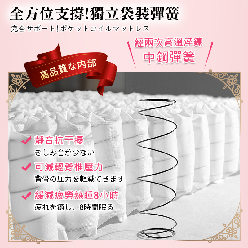 【KIKY】美亞特膠原蛋白抗敏獨立筒床墊, , large