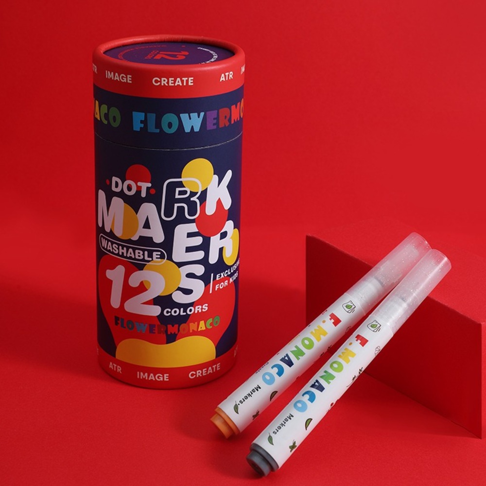 英國Flowermonaco可水洗圓頭彩色筆12色, , large