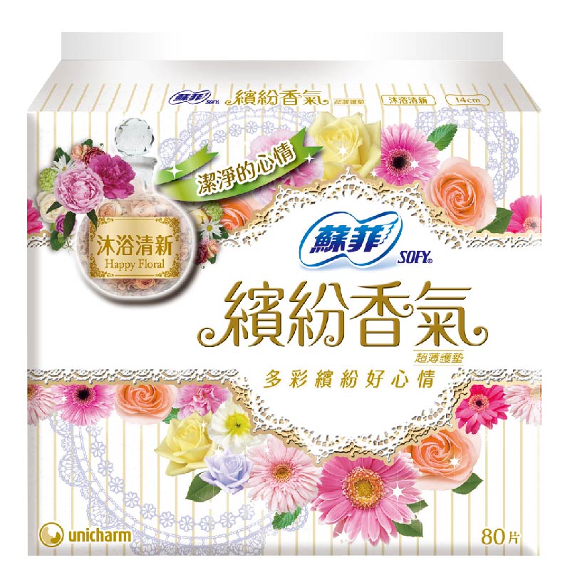 Fraquence Slim Liner Happy Floral , , large