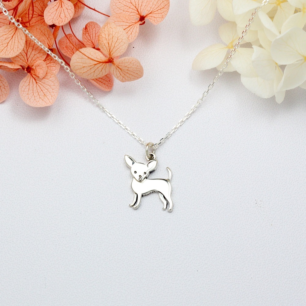 【Angel & Me】Chihuahua Dog s925 sterling silver necklace Birthday gift, , large