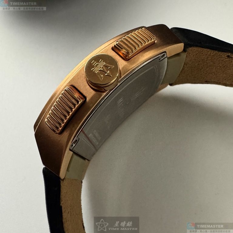 [星晴錶業]MASERATI手錶,42mm, 48mm,R8871605003黑色錶面玫瑰金錶殼深黑色真皮皮革錶帶款, , large