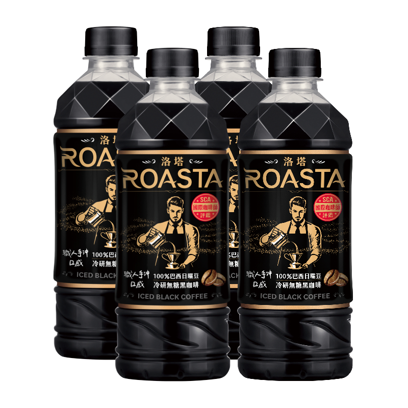 ROASTA冷研無糖黑咖啡PET455ml, , large