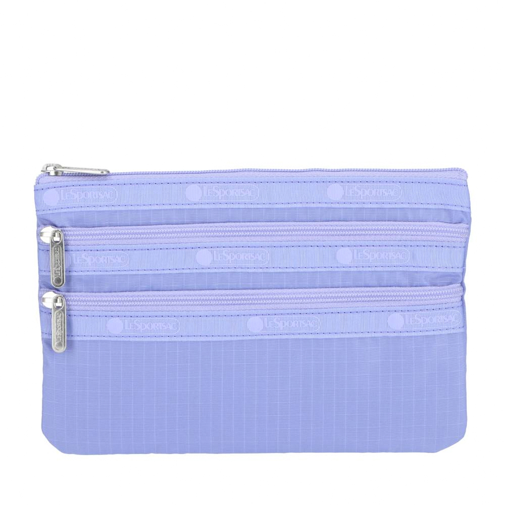 Lesportsac 3-Zip Cosmetic 三層拉鍊化妝包 收納包 盥洗包 女包 男包(長春花藍), , large