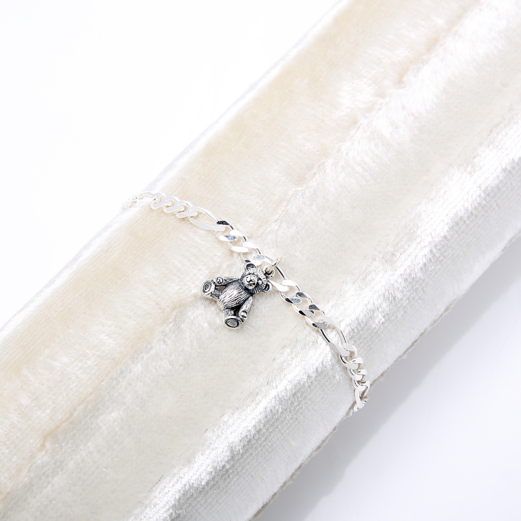 【Angel & Me】Cute Teddy bear s925 sterling silver bracelet Birthday gift, , large