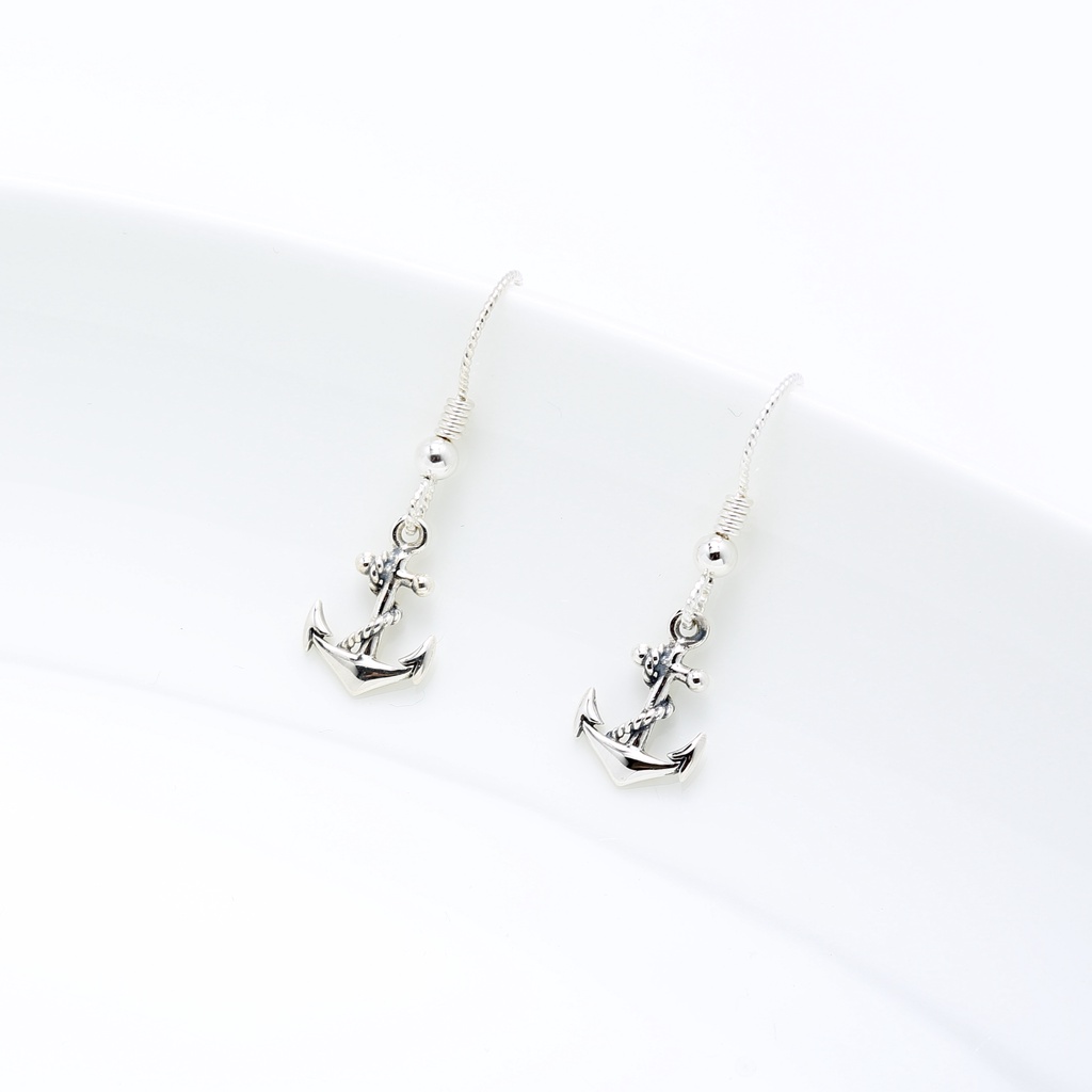 【Angel & Me】Anchor Rope s925 sterling silver earrings (changeable ear clips), , large