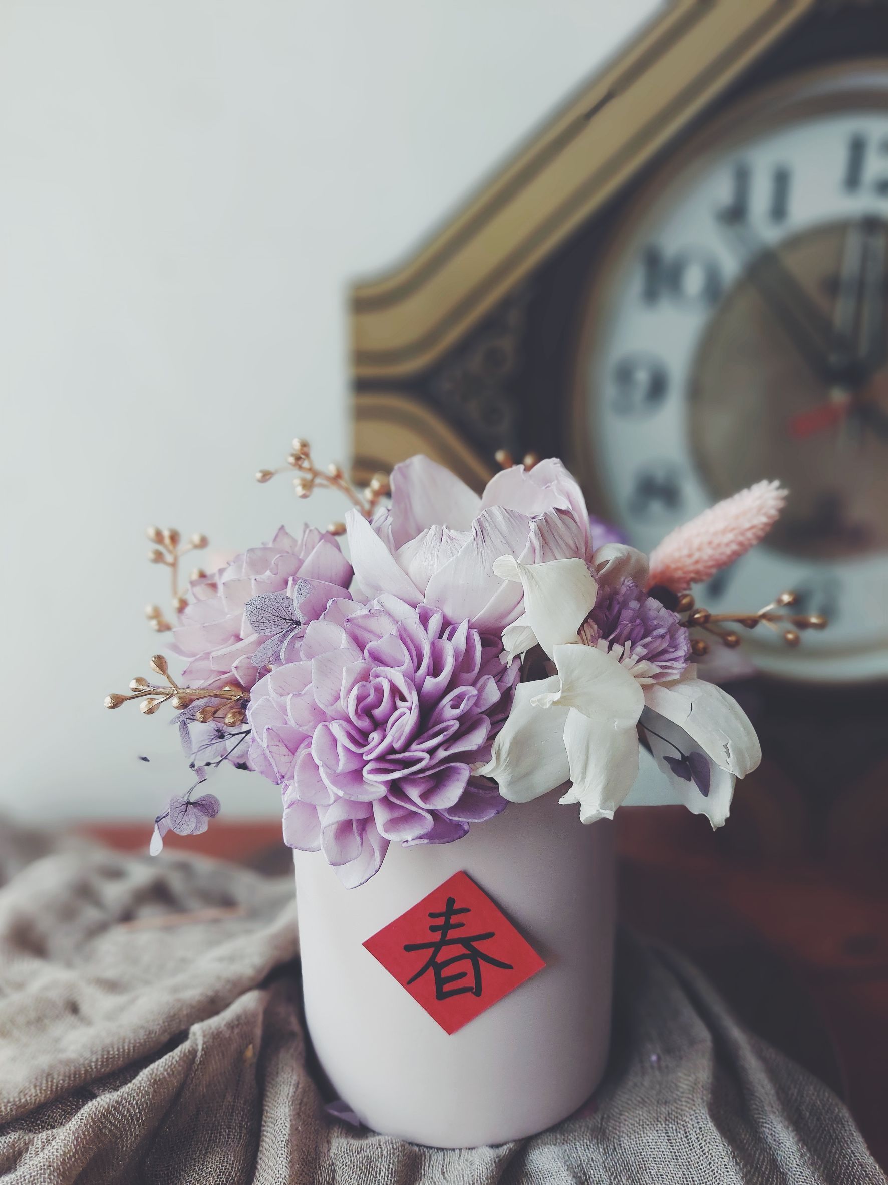 【Pola's Living】雅貴春禾乾燥盆花花禮/紫粉, , large