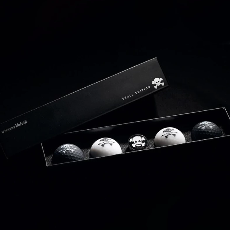 Volvik Skull Golf Ball Gift Set &ndash; 4 Balls + Ball Marker, , large