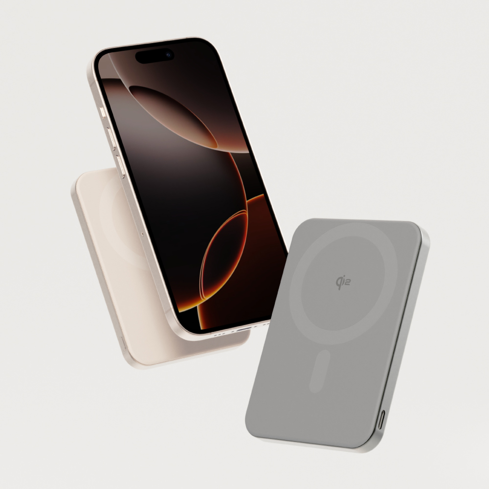 [萬摩科技]Allite LITE 超薄充 5000 mAh Qi2 磁吸支架行動電源（ 產品標示 Wh，可帶上飛機 ）, , large