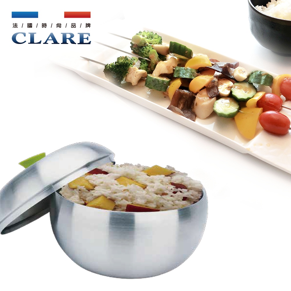 CLARE 可蕾爾 晶鑽316不鏽鋼蘋果型雙層碗蘋果型碗附蓋 16cm-Leidea樂德兒, , large