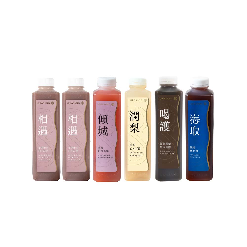 [日進生技]O卡桑療芋生活木耳露組｜1000ml*6(芋頭紫米白木耳露*2、草莓白木耳露*1、雪梨白木耳露*1、黑糖黑木耳露*1、纖暢膠原凍*1), , large