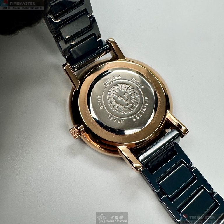[星晴錶業]ANNE KLEIN手錶,32mm,AN00393墨綠色錶面玫瑰金錶殼墨綠色陶瓷錶帶款, , large