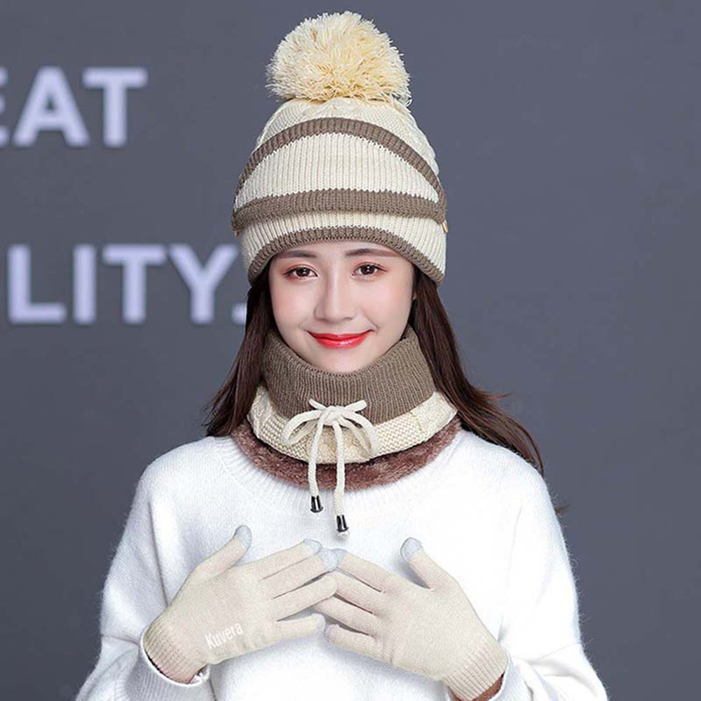 Fleece-Lined Beanie Set &ndash; 4 Pcs, , large