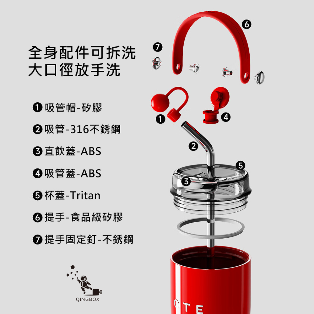 OTE歐堤 LQ 800ML Raincolor T2 316不銹鋼吸管保溫杯 保溫杯 隨行杯, , large