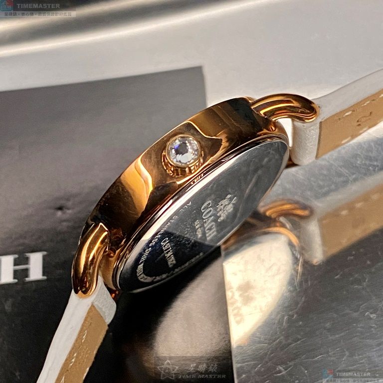 [星晴錶業]COACH手錶,28mm,CH00148貝母錶面玫瑰金錶殼白真皮皮革錶帶款, , large