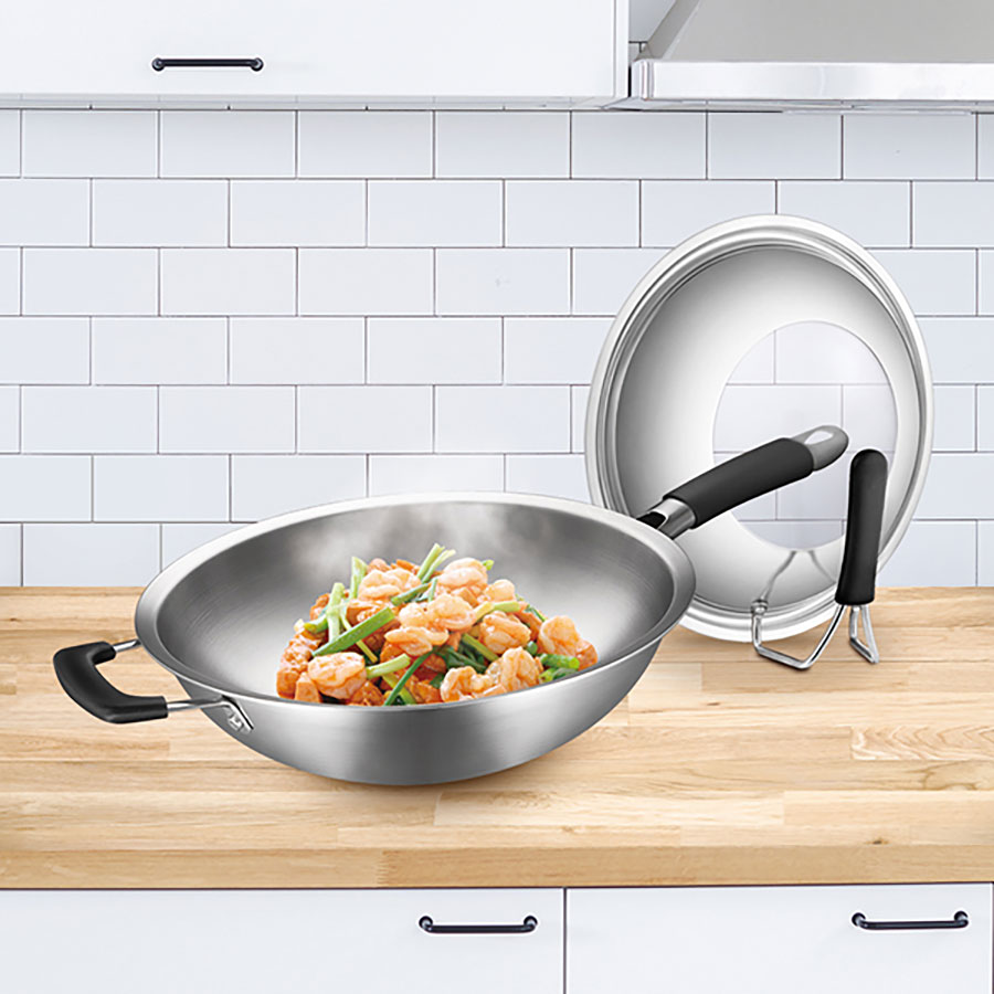ASD smokeless wok 36cm, , large