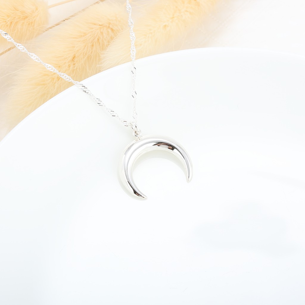 【Angel & Me】Crescent Moon (Large) s925 sterling silver necklace Birthday gift, , large