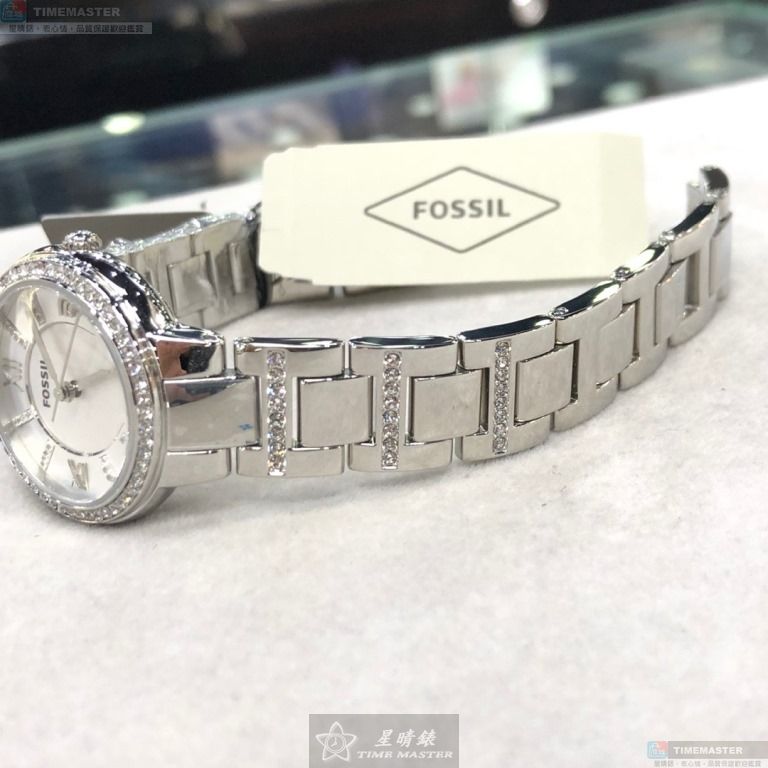 [星晴錶業]FOSSIL手錶,36mm,FS00133白色錶面銀錶殼銀色精鋼錶帶款, , large
