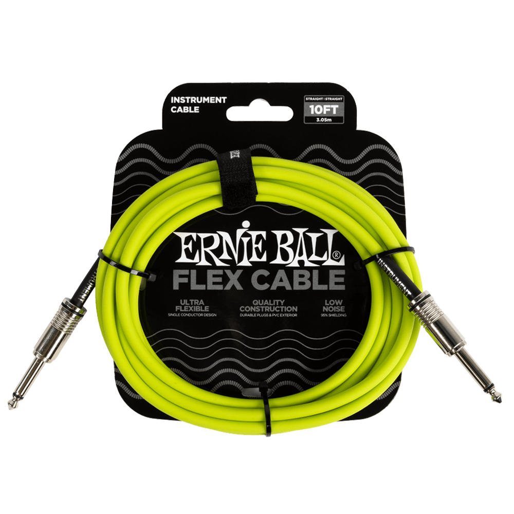 Ernie Ball Cable Flex SS 10ft 樂器導線 6414 Green【敦煌樂器】, , large