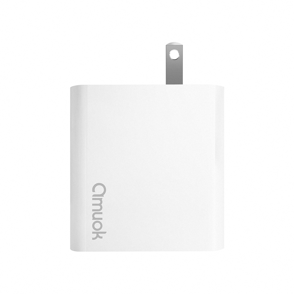 【amuok】45W GaN Quick Charger USB+Type-C(White)+Efficient USB to Type-C Charging Cable(120cm)(White), , large