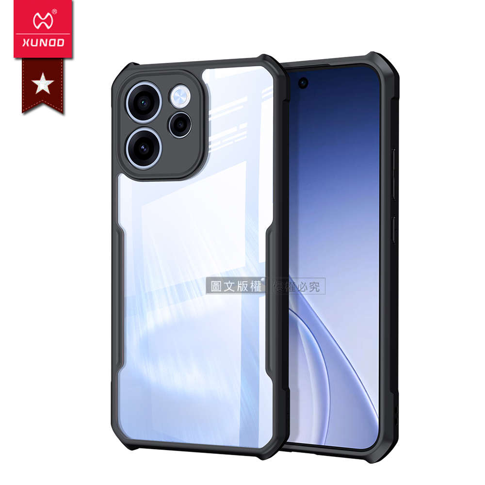 XUNDD訊迪 軍事防摔 OPPO Reno15 F 鏡頭全包覆 清透保護殼 手機殼(夜幕黑), , large