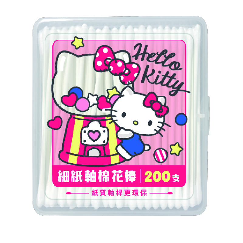 [寶富華]Hello Kitty細紙軸棉花棒200支(盒裝), , large