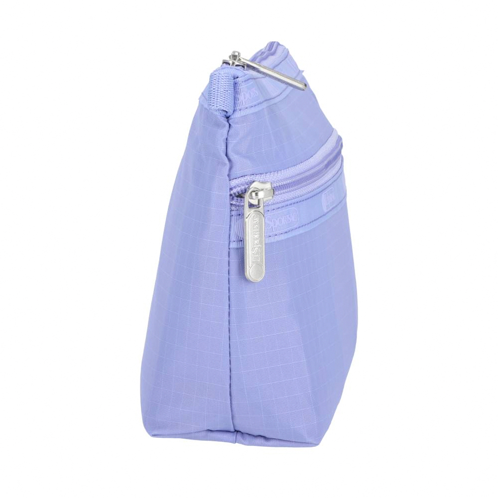 Lesportsac Cosmetic Clutch 雙層拉鍊化妝包 收納袋 盥洗包 女包(長春花藍), , large