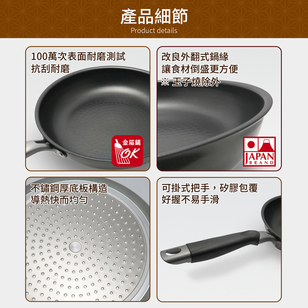【日本竹原】日本製霞星空銀IH不沾平底鍋28cm(含蓋)可用金屬鏟/不挑爐具, , large
