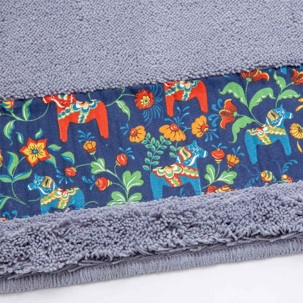 【HASHIZUME】Japan-Made Antibacterial & Deodorant Kitchen Mat 50&times;210cm &ndash; Light Gray (Nordic-Style Lucky Horse / Non-Slip Design / Machine-Washable), , large