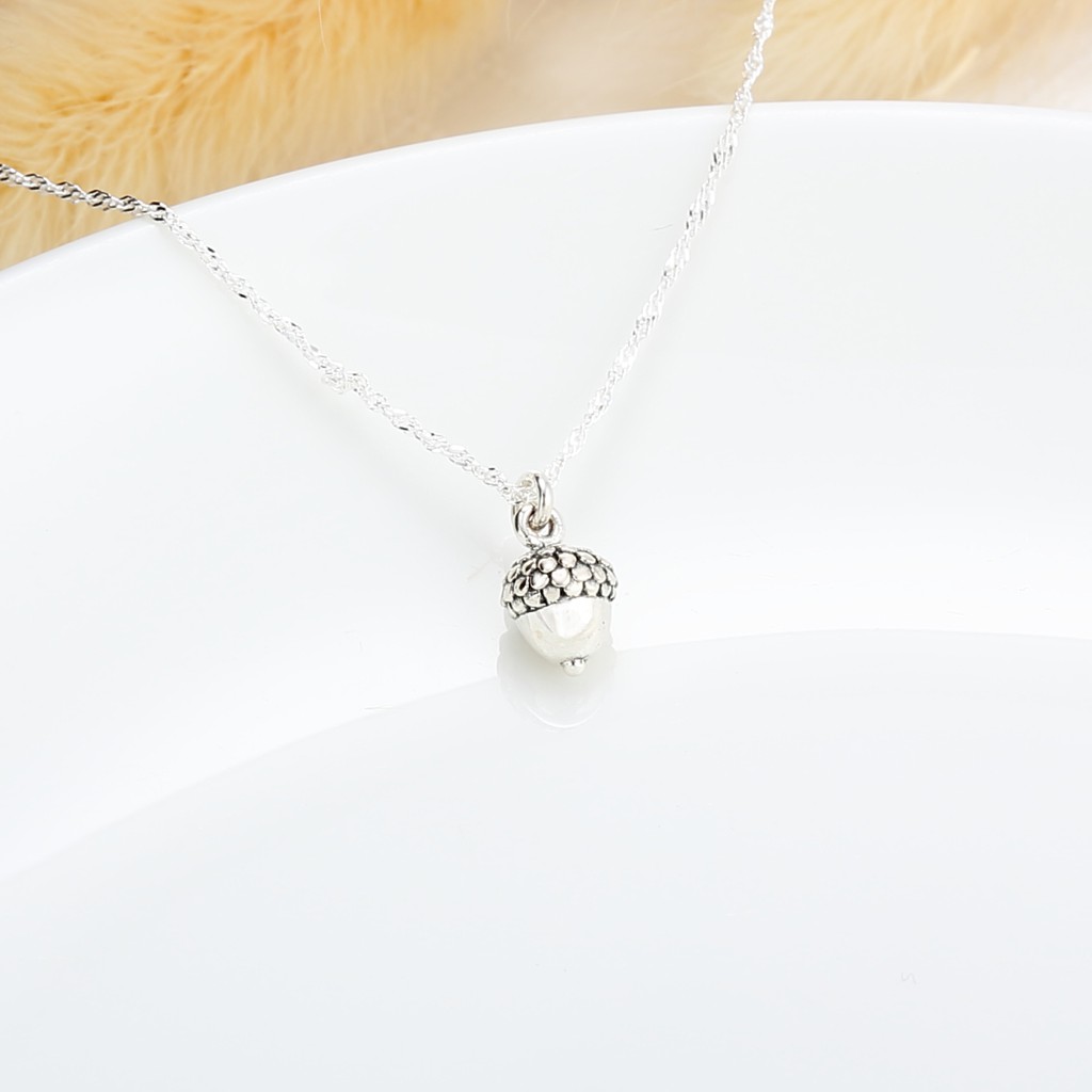 【Angel & Me】Small Forest Acorn s925 sterling silver necklace Christmas gift, , large