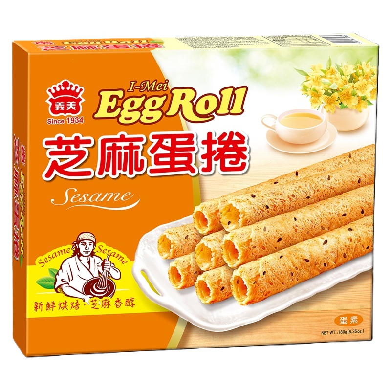 義美蛋捲(芝麻)180g, , large