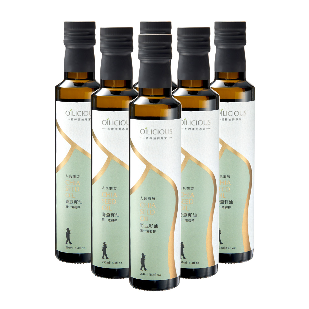 [人良油坊]第一道初榨奇亞籽油250ml x6入組, , large