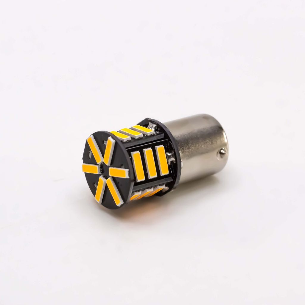 【PA LED】 1156 斜角 P21YW BAU15S 21晶 SMD LED 黃光 橘光 方向燈 角燈, , large