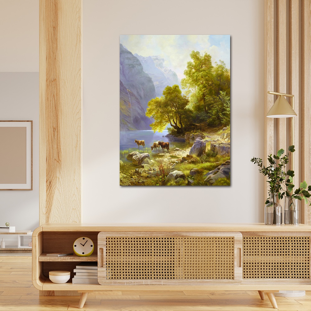 【御畫房】春和景明 國家一級畫師手繪油畫60&times;90cm(VF-110), , large