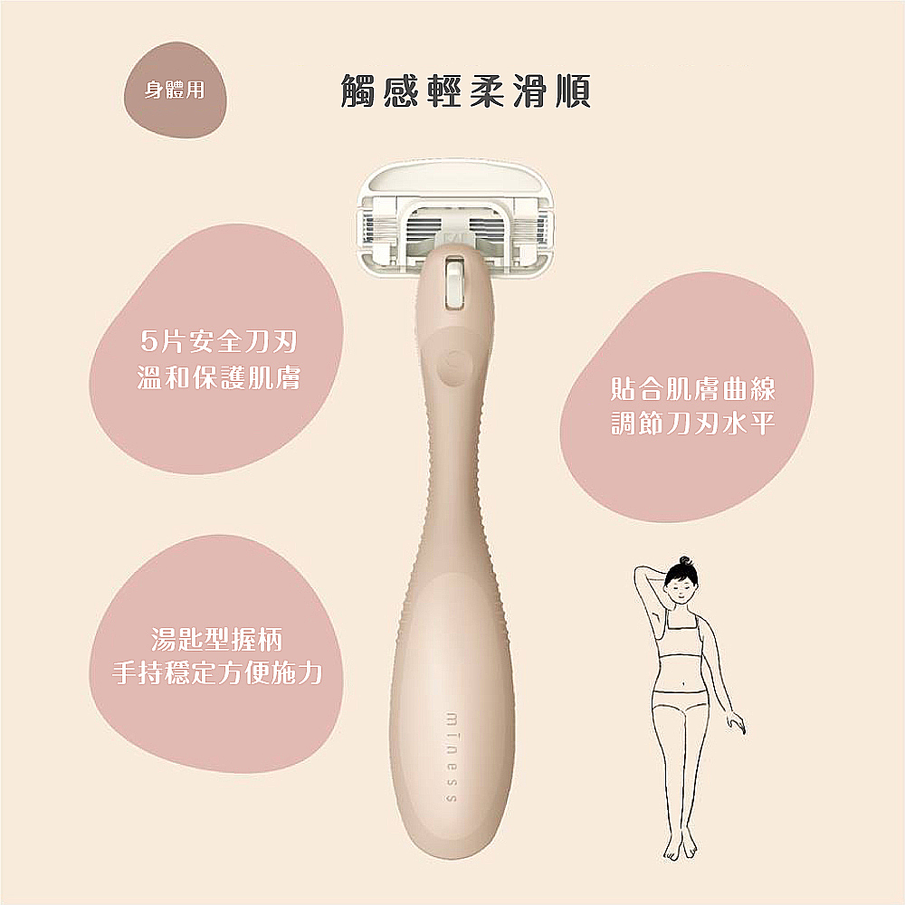 【千康嚴選】日本貝印KAI miness 身體除毛刀(內付替換刀片), , large