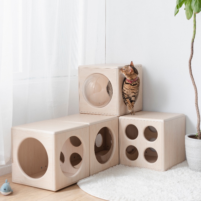 【paipaipets】Wooden Cube - Style B, , large