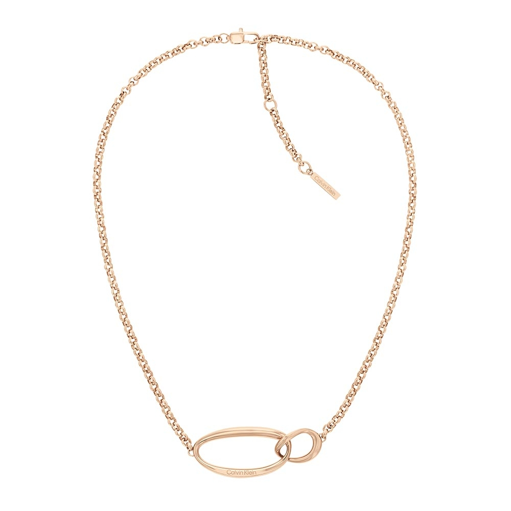 Calvin Klein CK Organic Shapes 玫瑰金項鍊 送禮推薦 35000355, , large