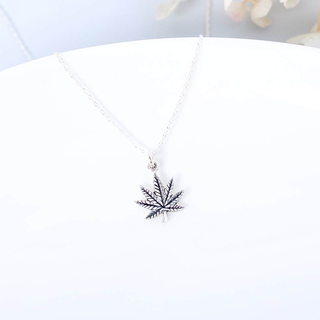 【Angel & Me】Chill 大麻葉 楓葉 s925純銀項鍊 生日聖誕節禮物, , large