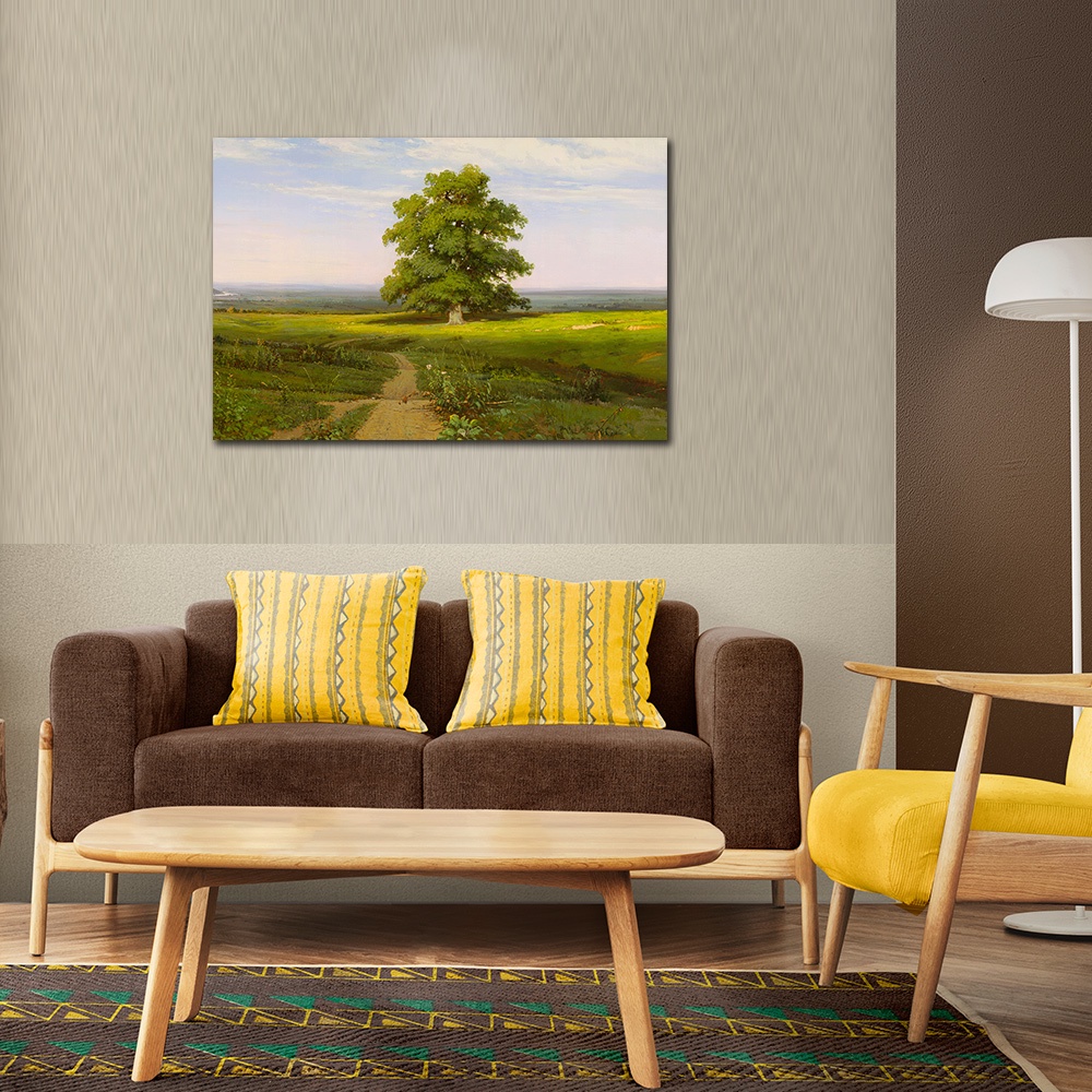 【御畫房】一碧千里 國家一級畫師手繪油畫60&times;90cm(VF-11), , large