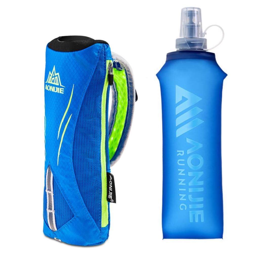 【立承生活】500ml 手持水壺包 藍色 贈500ml軟水壺, , large