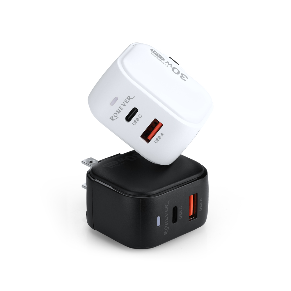 [RONEVER] 30W氮化鎵GaN雙孔充電器 DE055 黑, , large