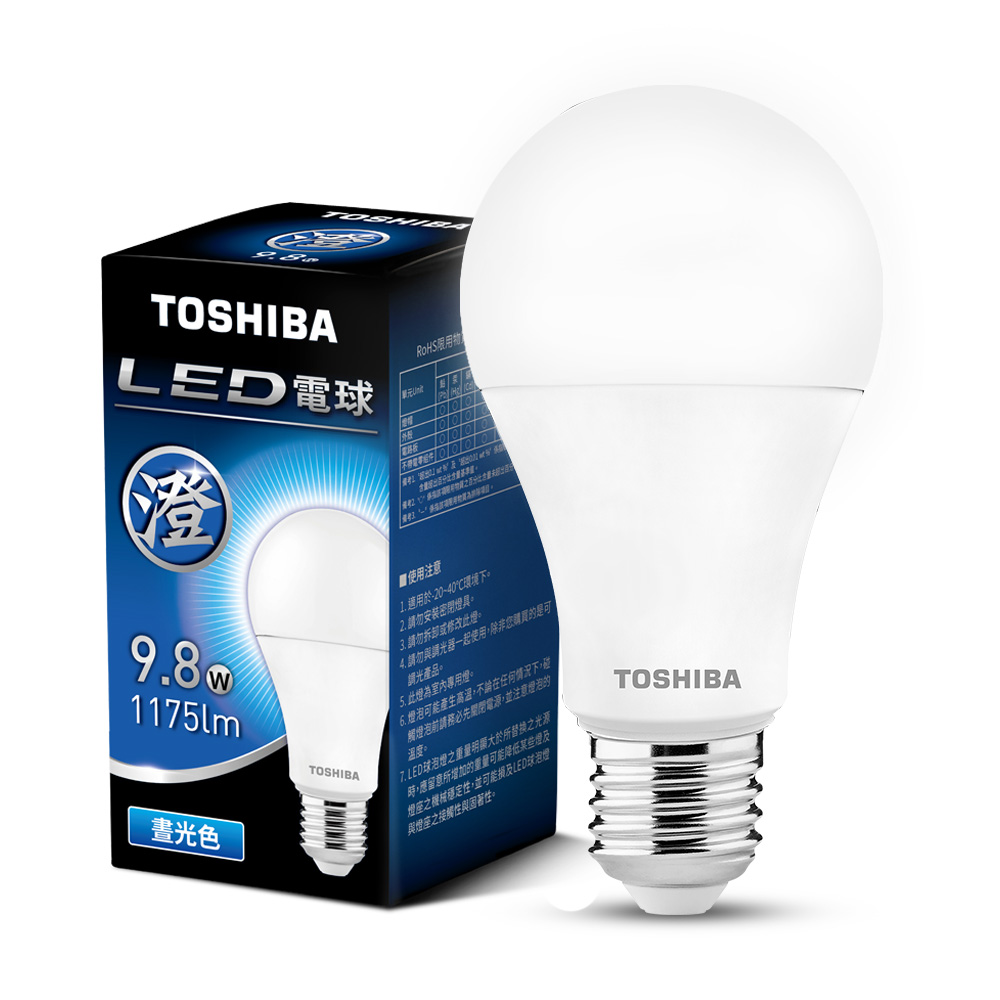 [TOSHIBA] 60-pack Original Box, Cheng Series LED Wide Angle Bulbs, 9.8W, High Brightness, Energy Saving (Daylight Color), , large