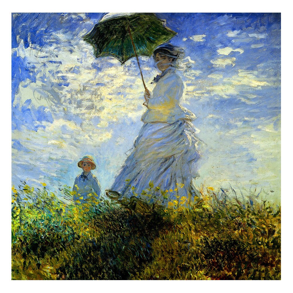 【御畫房】撐着陽傘的女人 國家一級畫師手繪油畫80&times;80cm(VF-172), , large