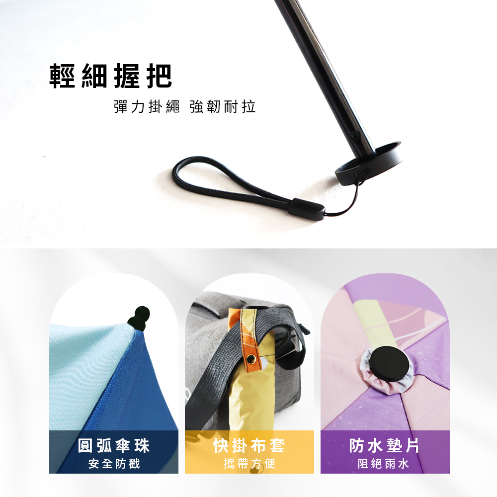 [ Twin Dragon]Ultra-Light Carbon Fiber 3-Fold Umbrella &ndash; UV Protection & Rain Umbrella (B8034A) &ndash; Yellow Mango Latte, , large