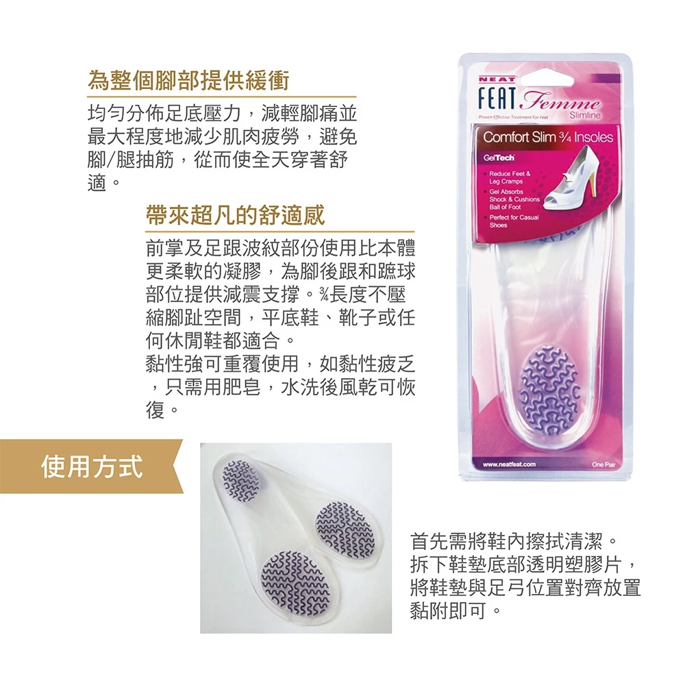 Comfort Slim &frac34; Insoles, , large