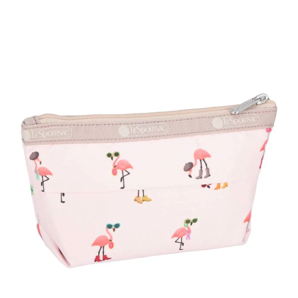Lesportsac Small Sloan Cosmetic 小梯形化妝包 收納包 盥洗包 女包(紅鶴海島派對)L261-2724P-HG20, , large