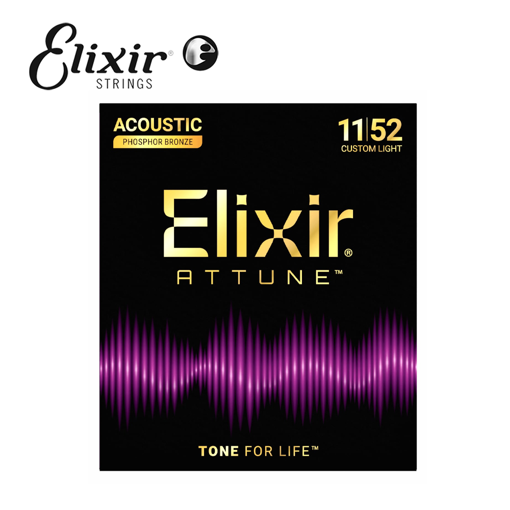 Elixir 21027 Attune 超薄包覆 11-52 磷青銅 木吉他弦【敦煌樂器】, , large